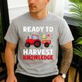 Back To School Teacher Farming Tractor Farmer Kids 100th Day Men's Casual T-Shirt Sport Grey