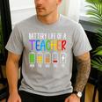 Battery Life Of A Teacher School Teacher Appreciation Men's Casual T-Shirt Sport Grey Battery Life Of A Teacher School Teacher Appreciation Men's Casual T-Shirt Sport Grey