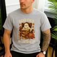 Books Are Spooktacular Ghost Book Reading Halloween Teachers Men's Casual T-Shirt Sport Grey