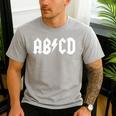 Boys Girls Teachers ABCD Rock Graphic Back To School Men's Casual T-Shirt Sport Grey
