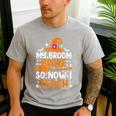 My Broom Broke So Now I Teach Halloween Teacher Men's Casual T-Shirt Sport Grey