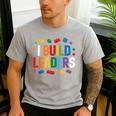 I Build Leaders Bricks Building Blocks Teacher Brick Builder Men's Casual T-Shirt Sport Grey