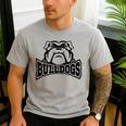 Bulldogs Teacher Student School Sports Fan Team Spirit Men's Casual T-Shirt Sport Grey Bulldogs Teacher Student School Sports Fan Team Spirit Men's Casual T-Shirt Sport Grey