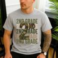 Camo Team 2nd Grade Squad Back To School Teacher Kids Boys Men's Casual T-Shirt Sport Grey