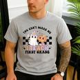 You Cant Scare Me I Teach First Grade Teacher Halloween Men's Casual T-Shirt Sport Grey