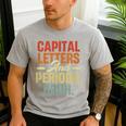 Capital Letters And Periods Bruh Teacher Grammar Kids Men's Casual T-Shirt Sport Grey