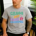 Chaos But Make It Academic Teacher Back To School Men's Casual T-Shirt Sport Grey
