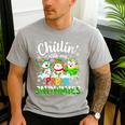 Chillin With My Pre-K Snowmies Christmas Teacher Xmas Men's Casual T-Shirt Sport Grey