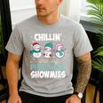 Chillin' With My Preschool Snowmies Teacher Christmas Men Women Kids Men's Casual T-Shirt Sport Grey