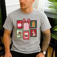 Christmas Teacher Stamps Men's Casual T-Shirt Sport Grey