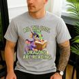 All The Cool Dragons Are Reading Dragon Teacher Men's Casual T-Shirt Sport Grey