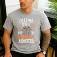 Creepin It Real Kindergarten Monsters Halloween Teacher Men's Casual T-Shirt Sport Grey Creepin It Real Kindergarten Monsters Halloween Teacher Men's Casual T-Shirt Sport Grey