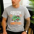 Creepin It Real Monster School Teacher Principal Halloween Men's Casual T-Shirt Sport Grey