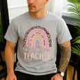 Cute Daycare Teacher Rainbow Leopard Print Childcare Worker Men's Casual T-Shirt Sport Grey Cute Daycare Teacher Rainbow Leopard Print Childcare Worker Men's Casual T-Shirt Sport Grey