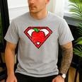 Cute Distressed Super Teacher Superhero Apple Shirt Men's Casual T-Shirt Sport Grey Cute Distressed Super Teacher Superhero Apple Shirt Men's Casual T-Shirt Sport Grey