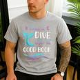 Cute Mermaid Librarian Teacher Dive Into A Good Book Reading Men's Casual T-Shirt Sport Grey Cute Mermaid Librarian Teacher Dive Into A Good Book Reading Men's Casual T-Shirt Sport Grey