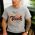 Cute Teacher With Apple Retro Teacher Kids Back To School Men's Casual T-Shirt Sport Grey Cute Teacher With Apple Retro Teacher Kids Back To School Men's Casual T-Shirt Sport Grey