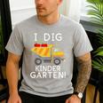 I Dig Kindergarten Student Teacher Construction First Day Men's Casual T-Shirt Sport Grey I Dig Kindergarten Student Teacher Construction First Day Men's Casual T-Shirt Sport Grey