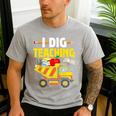 I Dig Teaching Dump Truck Construction Back School Teacher Men's Casual T-Shirt Sport Grey I Dig Teaching Dump Truck Construction Back School Teacher Men's Casual T-Shirt Sport Grey