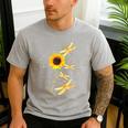 Dragonfly Sunflower Teacher Growth Mindset Choose To Shine Men's Casual T-Shirt Sport Grey