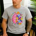 Dyslexia Different Perspective Reading Brain Floral Teacher Men's Casual T-Shirt Sport Grey