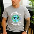 Earth Day Rotation Of The Earth Makes My Day Science Teacher Men's Casual T-Shirt Sport Grey