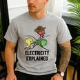 Electricity Explained Physics Nerd I Teacher School Men's Casual T-Shirt Sport Grey Electricity Explained Physics Nerd I Teacher School Men's Casual T-Shirt Sport Grey