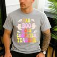 Faboolous COMPUTER TEACHER Costume This Is My Spooky Mom Dad Men's Casual T-Shirt Sport Grey