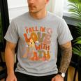 Fall In Love With Science Math Teacher Fall Thanksgiving Men's Casual T-Shirt Sport Grey