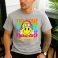 Field Trip Squad Groovy Field Day Smile Face Teacher Tie Dye Men's Casual T-Shirt Sport Grey Field Trip Squad Groovy Field Day Smile Face Teacher Tie Dye Men's Casual T-Shirt Sport Grey