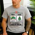 First Educate Then Celebrate Christmas Teacher Winter Break Men's Casual T-Shirt Sport Grey First Educate Then Celebrate Christmas Teacher Winter Break Men's Casual T-Shirt Sport Grey