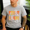 First Grade Dream Retro Team Fall Halloween Spooky Teachers Men's Casual T-Shirt Sport Grey First Grade Dream Retro Team Fall Halloween Spooky Teachers Men's Casual T-Shirt Sport Grey
