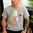 Fri Yay Teacher Happy Friday Friyay Weekend Back To School Men's Casual T-Shirt Sport Grey