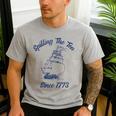 Fun 4th Of July Spilling The Tea Since 1773 History Teacher Men's Casual T-Shirt Sport Grey Fun 4th Of July Spilling The Tea Since 1773 History Teacher Men's Casual T-Shirt Sport Grey