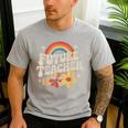 Future Teacher Kids Youth Girls Rainbow Pre-k Kindergarten Men's Casual T-Shirt Sport Grey Future Teacher Kids Youth Girls Rainbow Pre-k Kindergarten Men's Casual T-Shirt Sport Grey