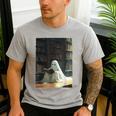 Ghost Library Halloween Book Reading Books Lover Teacher Men's Casual T-Shirt Sport Grey Ghost Library Halloween Book Reading Books Lover Teacher Men's Casual T-Shirt Sport Grey