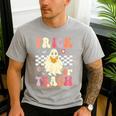 Groovy Teacher Halloween Retro Trick Or Teach Floral Ghost Men's Casual T-Shirt Sport Grey Groovy Teacher Halloween Retro Trick Or Teach Floral Ghost Men's Casual T-Shirt Sport Grey