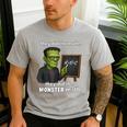 Halloween Monster Math Pun Teacher Humor Men's Casual T-Shirt Sport Grey