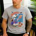 Halloween Skeleton Geography Teacher Pumpkin Bats Classroom Men's Casual T-Shirt Sport Grey Halloween Skeleton Geography Teacher Pumpkin Bats Classroom Men's Casual T-Shirt Sport Grey