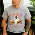 Halloween Teacher You Can't Scare Me I Teach Fourth Grade Men's Casual T-Shirt Sport Grey