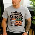 Halloween Teacher Phonemes Graphemes Caffeine Coffee Lover Men's Casual T-Shirt Sport Grey Halloween Teacher Phonemes Graphemes Caffeine Coffee Lover Men's Casual T-Shirt Sport Grey