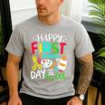 Happy First Day Of School Teacher Back To School Student Men's Casual T-Shirt Sport Grey Happy First Day Of School Teacher Back To School Student Men's Casual T-Shirt Sport Grey