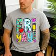 Happy Fri-Yay Friday Lovers Fun Teacher Life FriYay Weekend Men's Casual T-Shirt Sport Grey