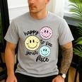 Happy To See Your Face Smile Face Teacher Back To School Men's Casual T-Shirt Sport Grey