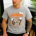 Haunted By 6-7 Halloween Math Teacher Joke Men's Casual T-Shirt Sport Grey Haunted By 6-7 Halloween Math Teacher Joke Men's Casual T-Shirt Sport Grey