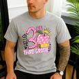 Hello 3rd Third Grade Back To School Pink Leopard Teacher Men's Casual T-Shirt Sport Grey Hello 3rd Third Grade Back To School Pink Leopard Teacher Men's Casual T-Shirt Sport Grey