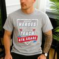Some Heroes Wear Capes Others Teach 4th Grade Teacher Men Women Kids Men's Casual T-Shirt Sport Grey