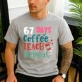 Humor Meme 67 Days Of School Coffee Lover Educator Teacher Men's Casual T-Shirt Sport Grey