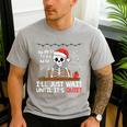 I'Ll Just Wait Until It's Quiet Skeleton Teacher Christmas Men's Casual T-Shirt Sport Grey