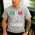 Italian Teacher Italy Italia Back To School First Day Men's Casual T-Shirt Sport Grey Italian Teacher Italy Italia Back To School First Day Men's Casual T-Shirt Sport Grey